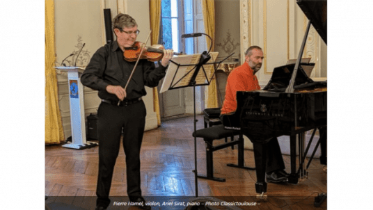 Concert à Tarabel : Ariel SIRAT au piano et Pierre HAMEL au violon interpréteront Mozart, Beethoven et Dvorak