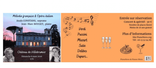 de la part de Bertrand Meyer (X69) : récital chant et piano au château de Villebrumier